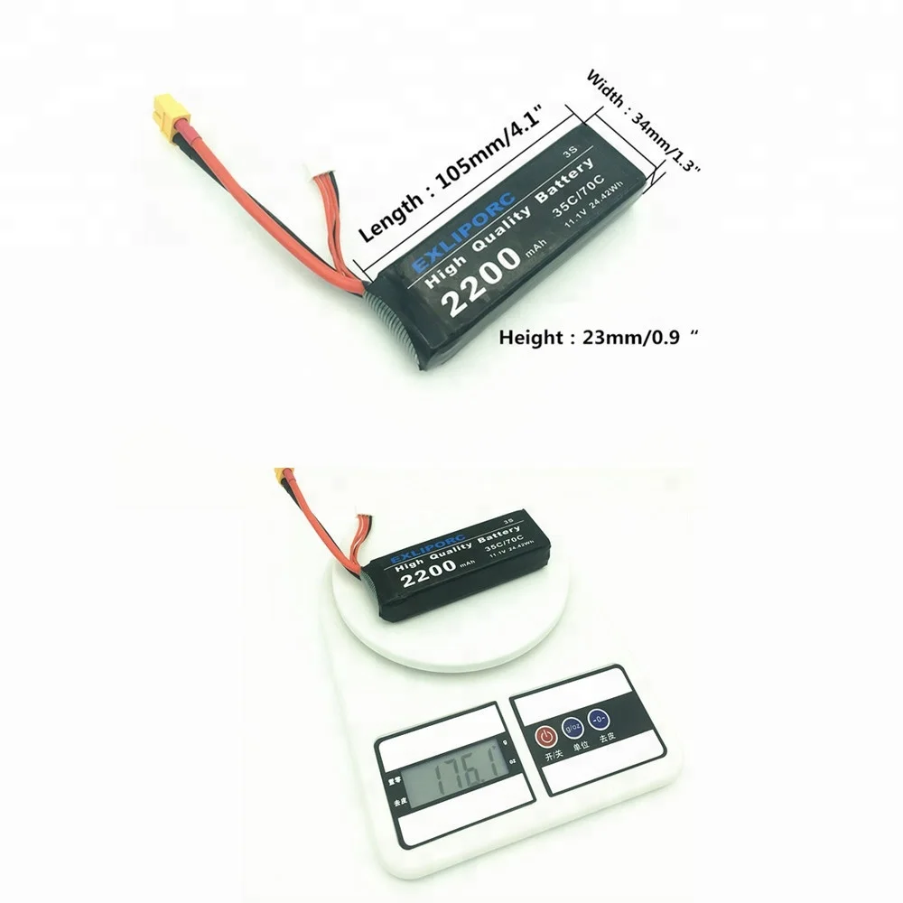 High Power 70c 3s 11.1v Super Lithium Batterie High Capacity 2200mah Rc Lipo Batteries for Man Drone Airplanes Uav