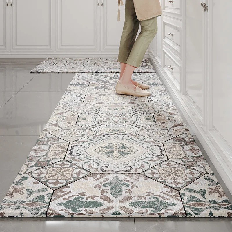 New kitchen anti-slip mat modern rug pvc  waterproof carpet floor  kitchen carpet