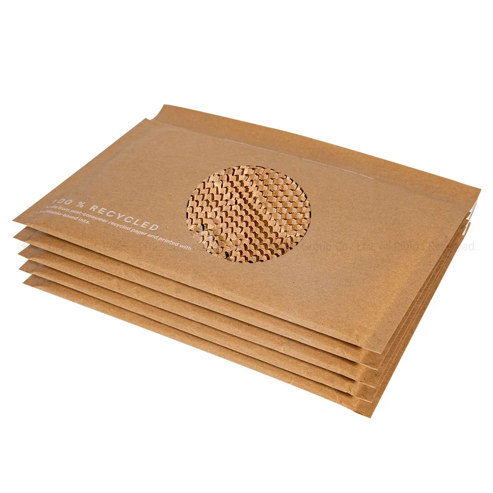 100% Recyclable Paper Padded Mailers Compostable Honeycomb Paper Shipping Envelopes Custom Printed Logo