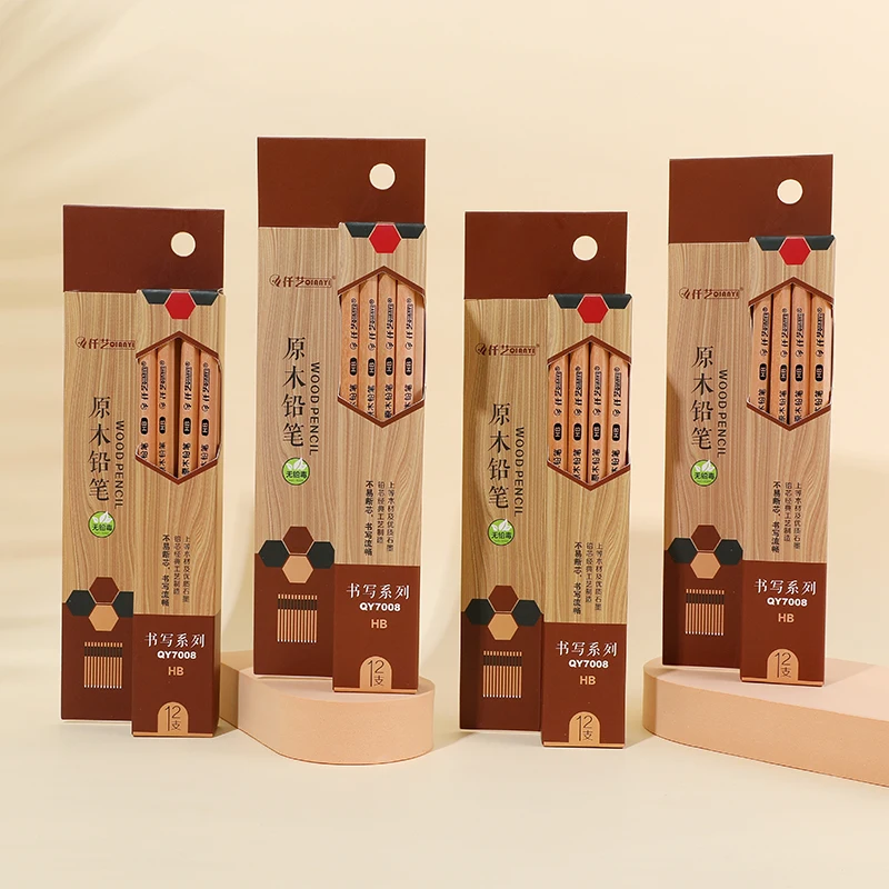 Cheap Wholesale Recycle Newspaper Pencil Bulk for Students Black Body OEM Loose Logo Lead School Packaging Office Paper Color