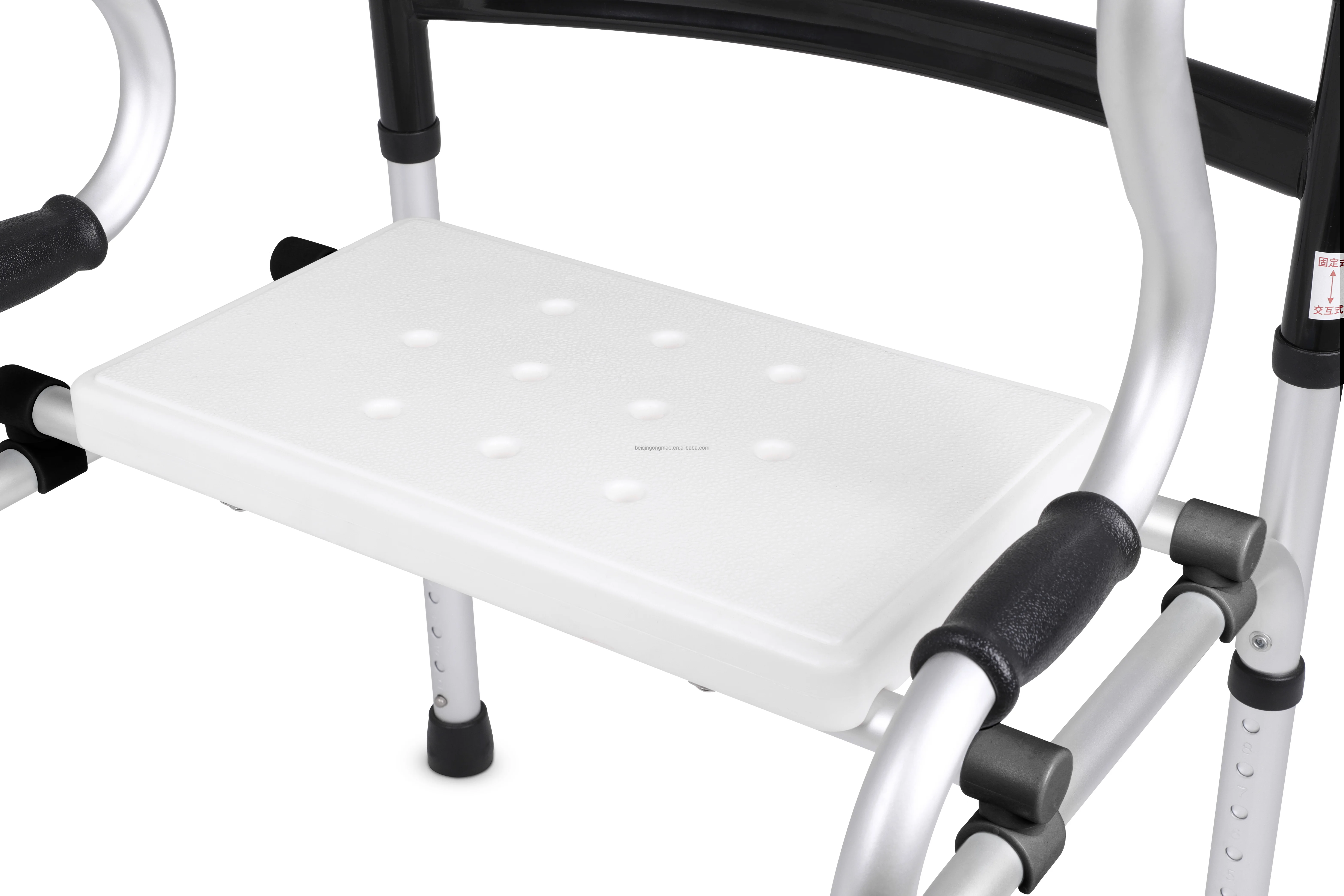 Rehabilitation Rollator Adjustable Anti Backfall Lower Limb Training Walking Stand Steel Walker Aid for Disabled Adults