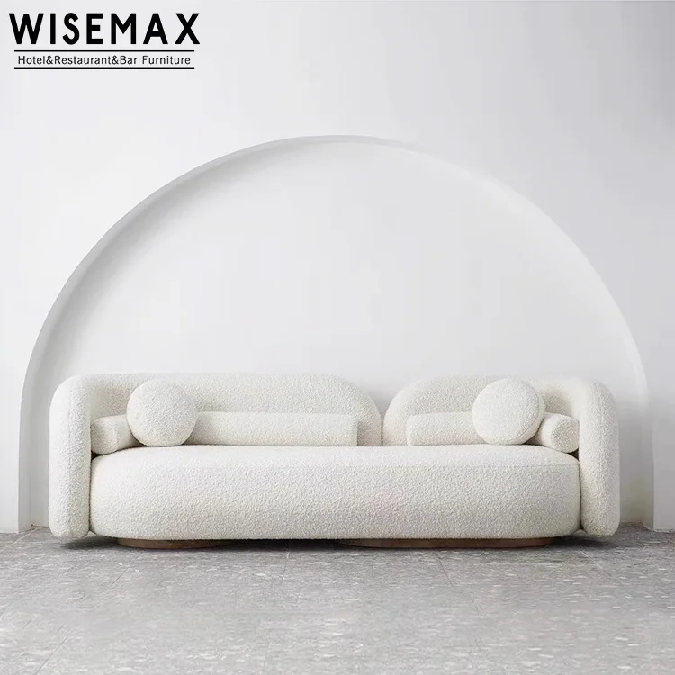 WISEMAX FURNITURE Vintage European Simple Style Small Living Room Apartment Fabric Single/Three Seats Sofa