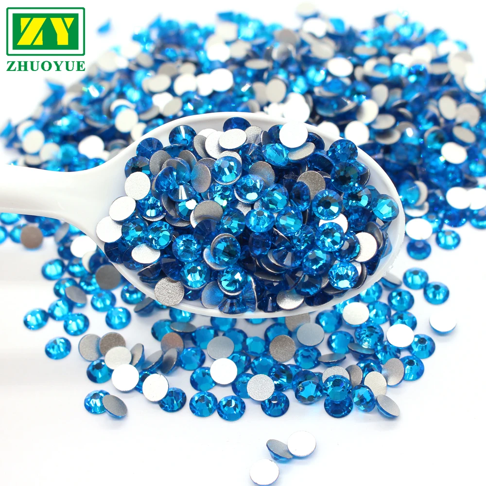 Factory Wholesale  Super Shiny Glass Crystal Non Hot fix flat Back Rhinestones For Garment Embellishment