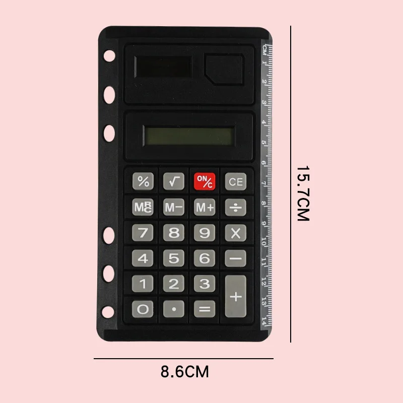 Loose-leaf notepad with 6-hole calculator A6 calculator with ruler Pocket Notebook Calculator