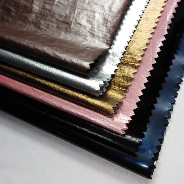 fashion 2020  high washing fastness membrane crinkle 20D 100% nylon silver foil print on fabric