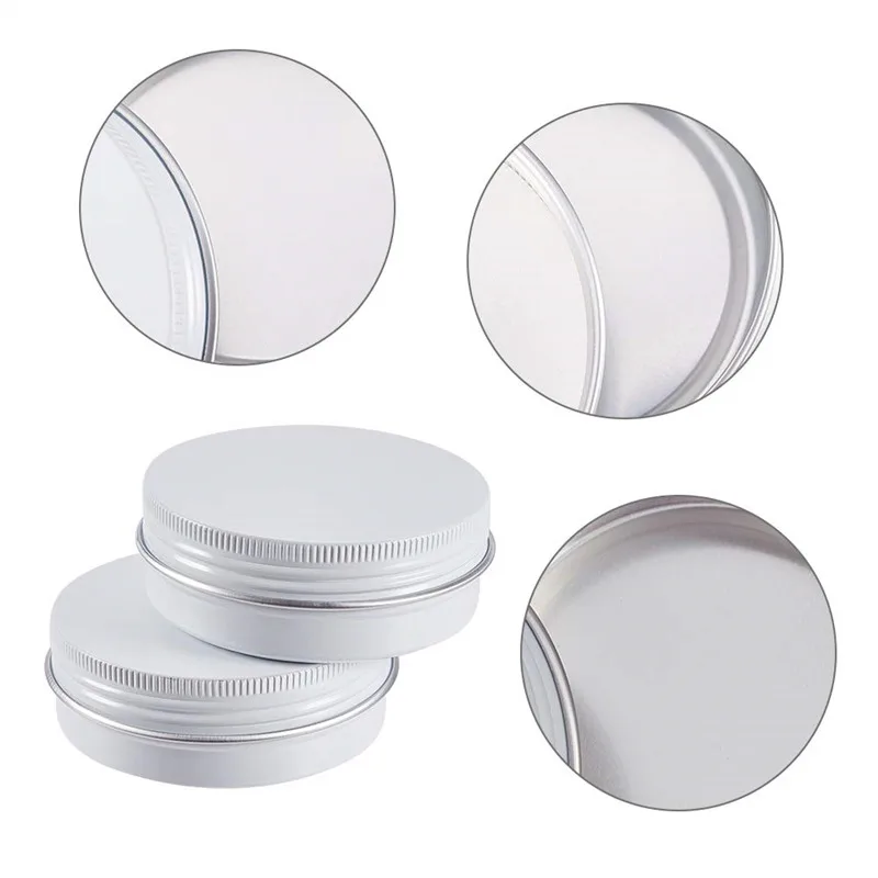 Wholesale 15ml white Metal Tin can candle tins Screw Cap Aluminum cans