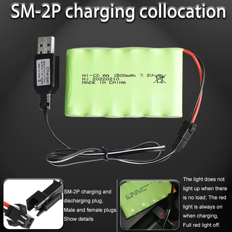 Factory 7.2V 1800mAh Ni-cd cell pack AA rechargeable batteries robot chinese car toy helicopter battery