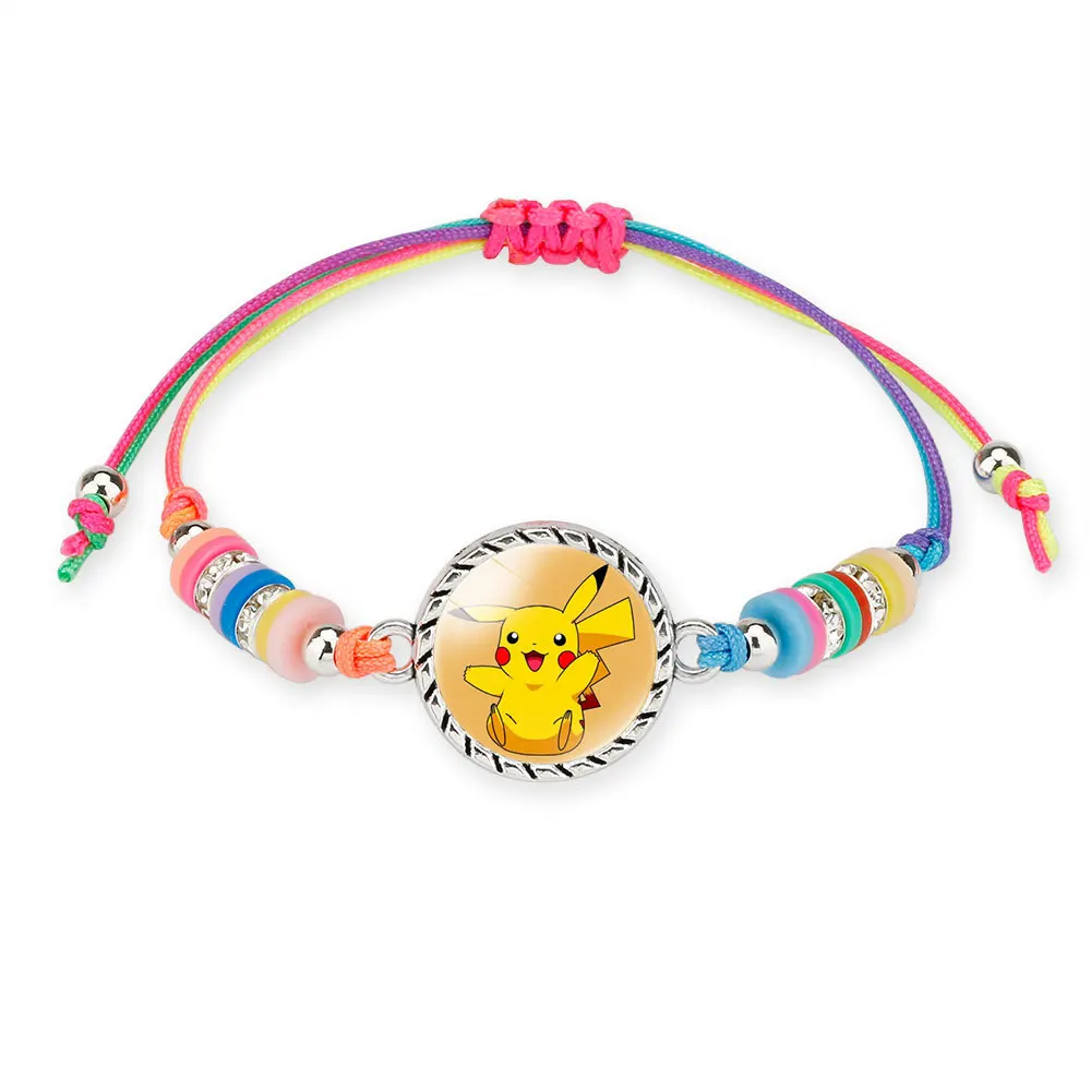 New product cartoon anime Pikachu colorful adjustable length bracelet