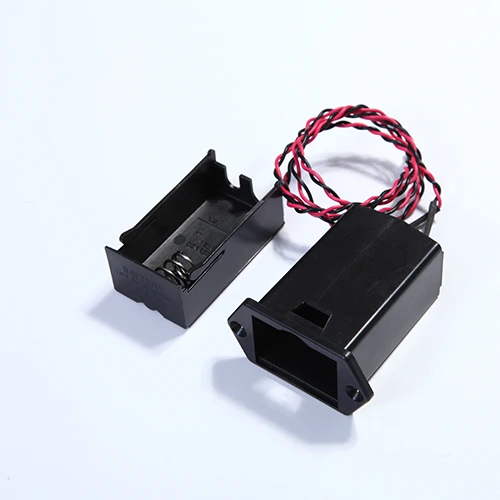 
9v ABS Material Cover Dry Battery Holder Black Case with cover and 50CM Long Wire Leads and JST Connector 