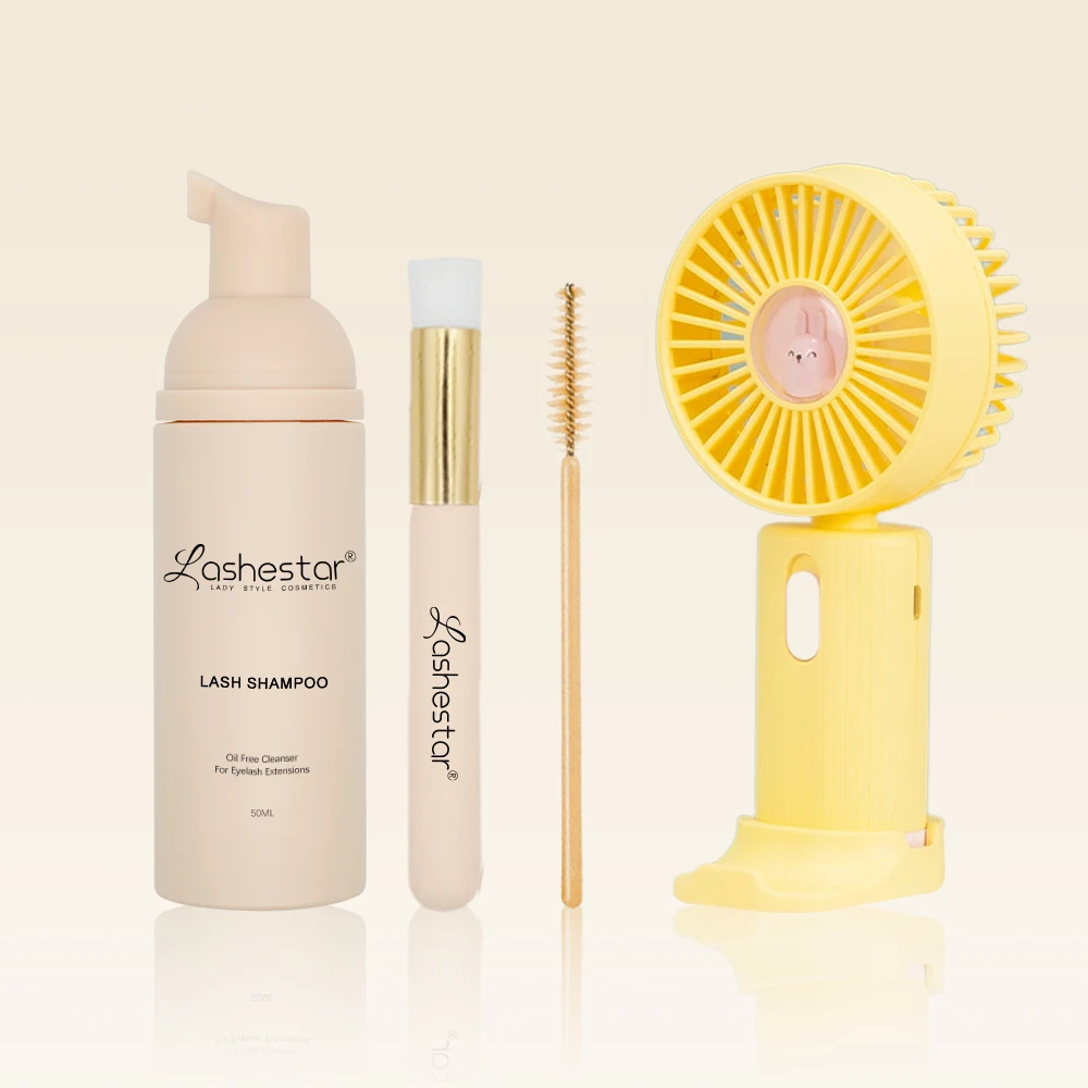 Cleanser Foam Cleaner Lash Shampoo Kit with Brush Lash Brush Cleaner Pink Nude Coloured Lash Shampoo