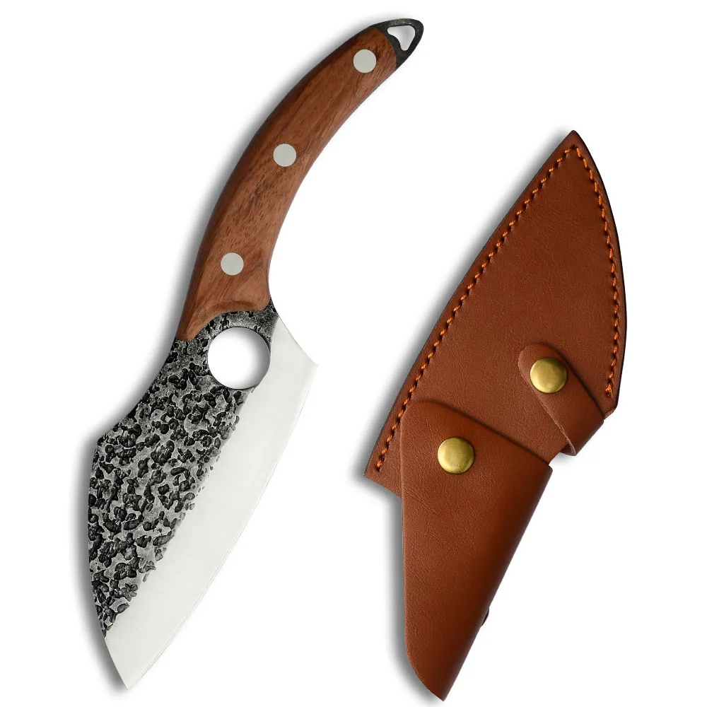 Высокое качество оптовая цена кости нож с деревянной ручкой антипригарным покрытием из нержавеющей стали для резки мяса набор ножей искусственная оболочка