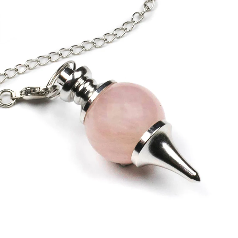 Wholesale Natural Multi Mix Reiki Crystal Healing Agate Rose Clear Quartz Ball Stone Dowsing Gemstone Pendulum Supplier for Heal