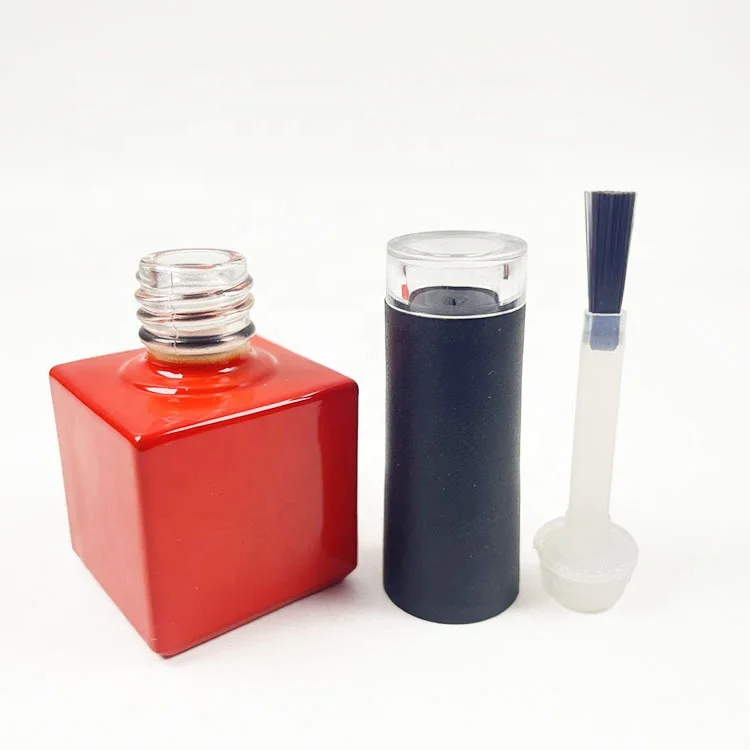 custom square colorful clear empty glass nail polish bottle gel nail polish luxury bottle permanent nail polish  remover bottle