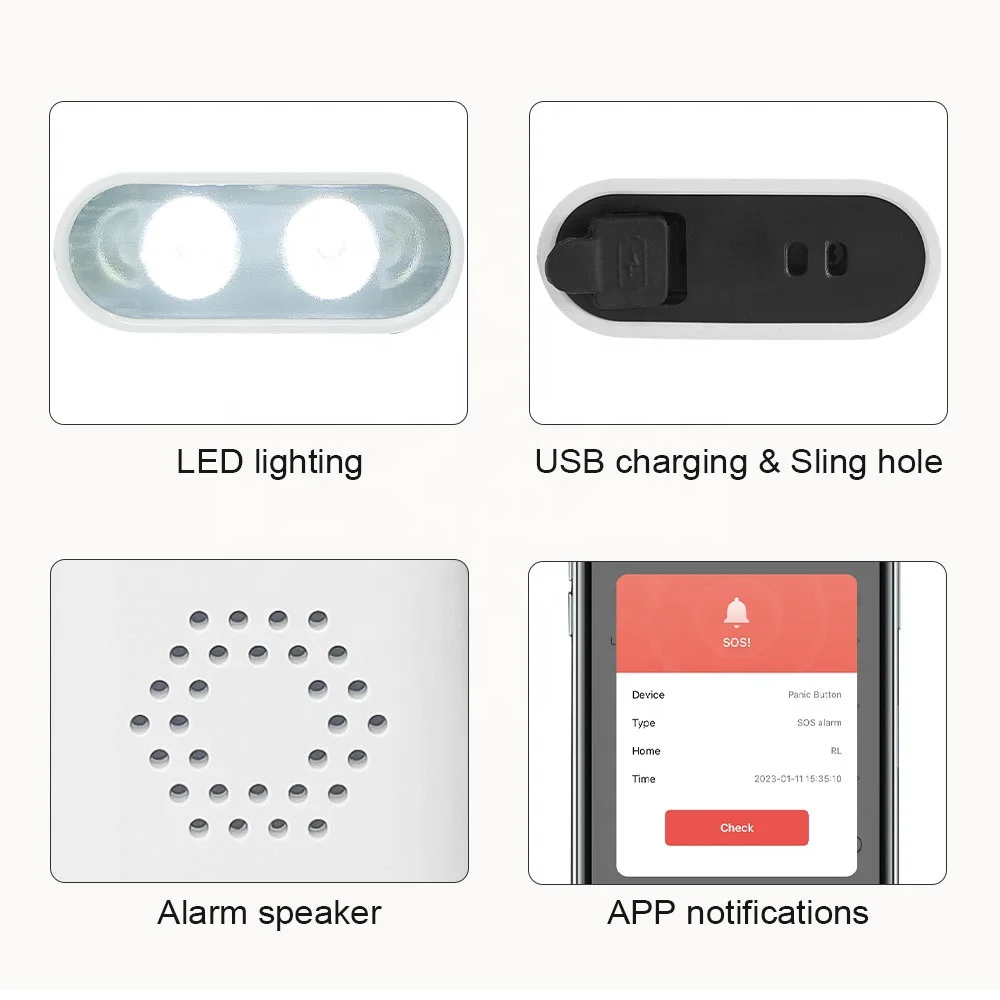 130db Siren  Rechargeable Alarm System Smart GPS Tracker LED Flashlight Personal Safety Alarm with SOS Button