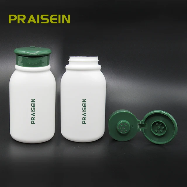 50ml Empty baby talc bottle with sifter screw cap lid PE plastic pet powder packaging bottle customized