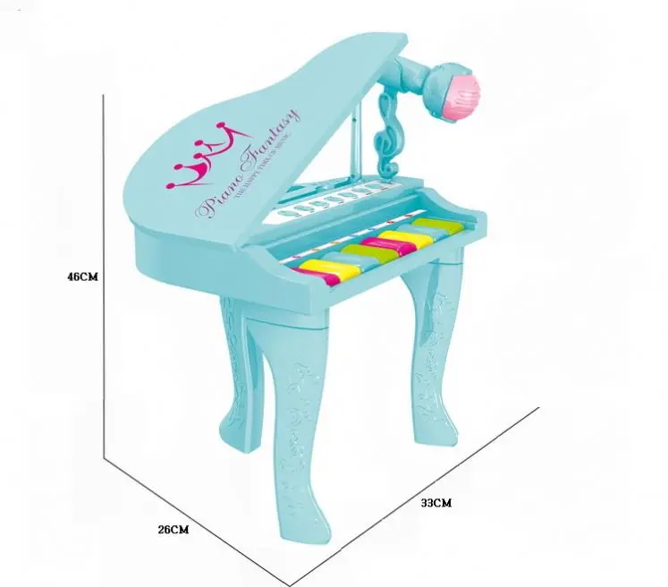Mini cartoon 8 key music piano with microphone electronic baby keyboard