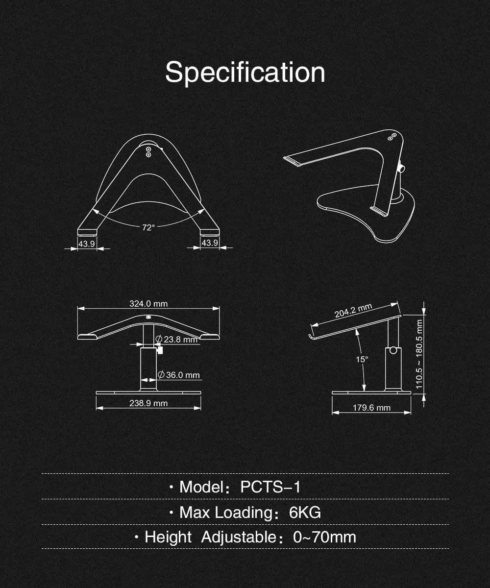 Height adjustable desktop laptop tablet stand notebook stand holder