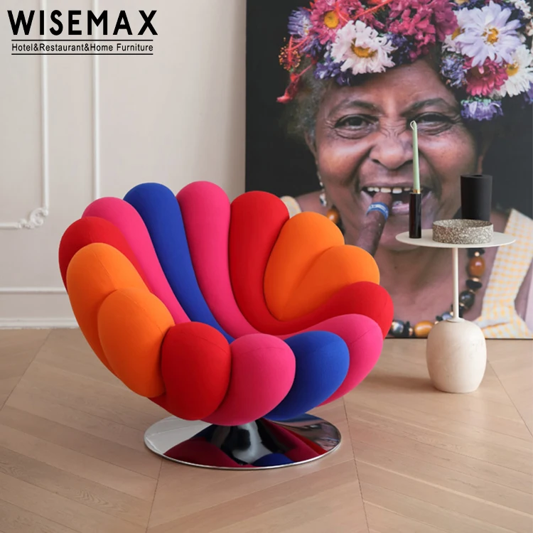WISEMAX FURNITURE Italian designer creative single sofa chair modern minimalist swivel chair living room lazy leisure chair