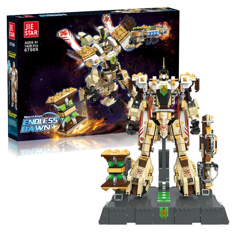 JIESTAR Adult Challenging Large Set Diy The Slayer Fighting Mecha Robotic Model Moc Construction Building Block Kids Robot Toy