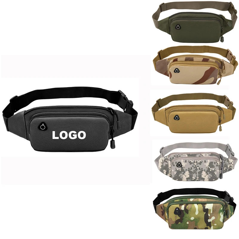 Male Female Waterproof Crossbody Chest bag Custom Small running fitness fanny pack fashion camouflage outdoor waist bag for men