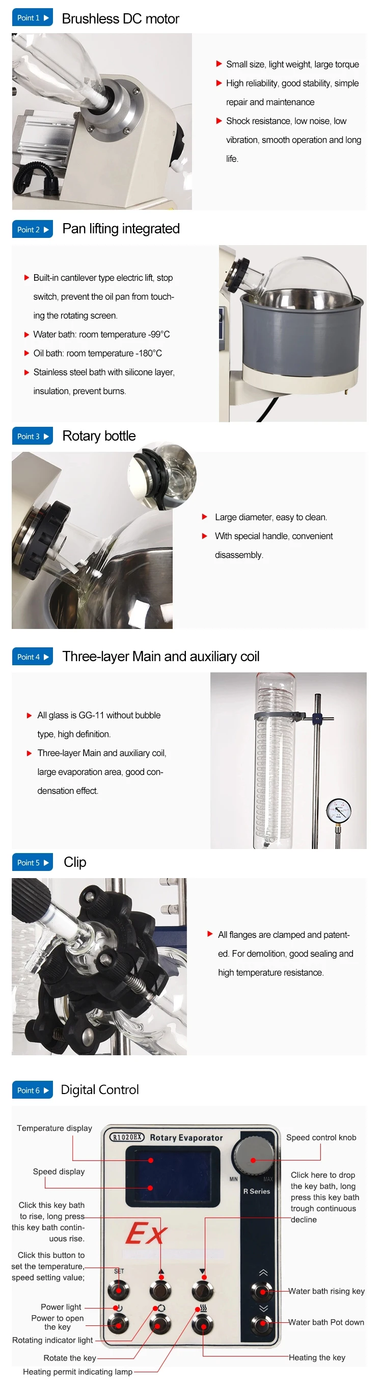 Woming New Type R-1020 Distillation Apparatus Explosion-proof Easy to Operate Rotary Evaporator