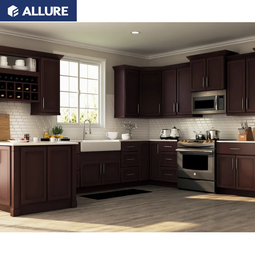Allure Modern Modular Mini Kitchenette Kitchen Models Customized CLASSIC Durable Kitchen Cabinets Sink Solid Wood Wall Cabinets