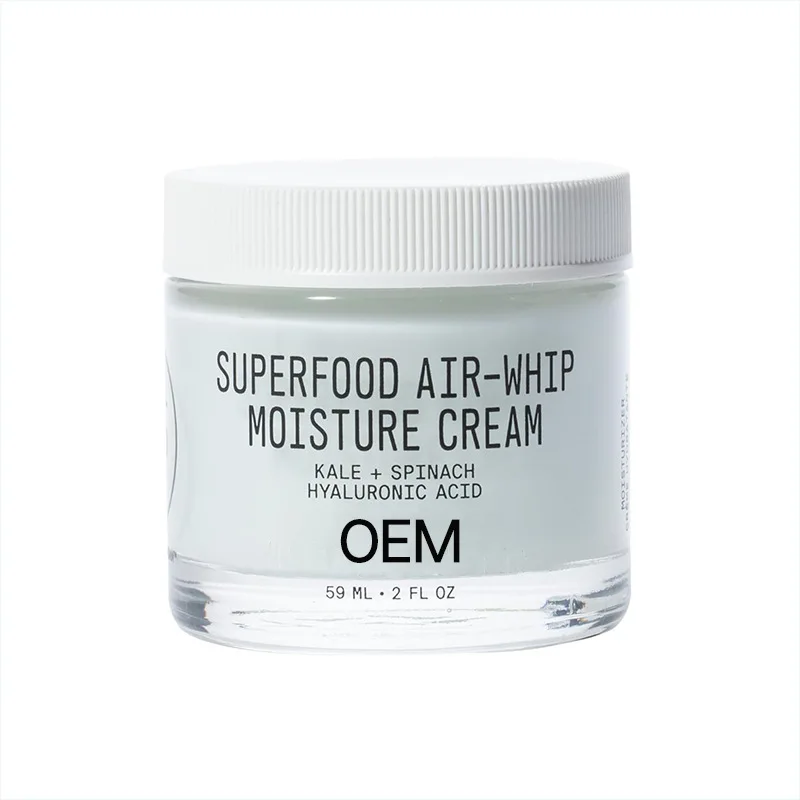 Private Label Superfood Air-Whip Moisture Cream Green Tea Hyaluronic Acid Moisturizer Anti Aging Face Cream