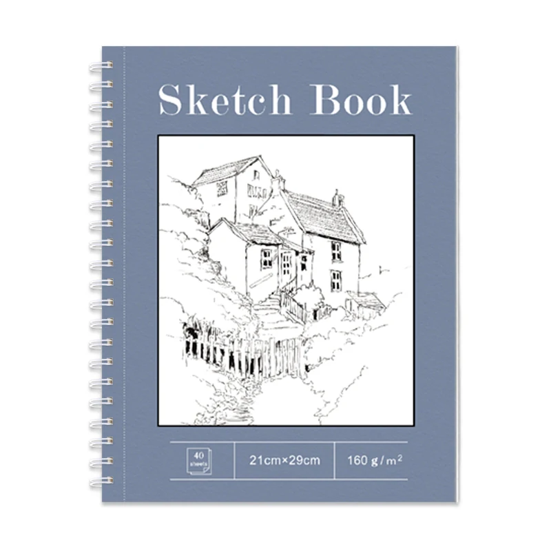 Custom bulk sketchbook A4 drawing book sketchbook coil-bound 160g sketch paper