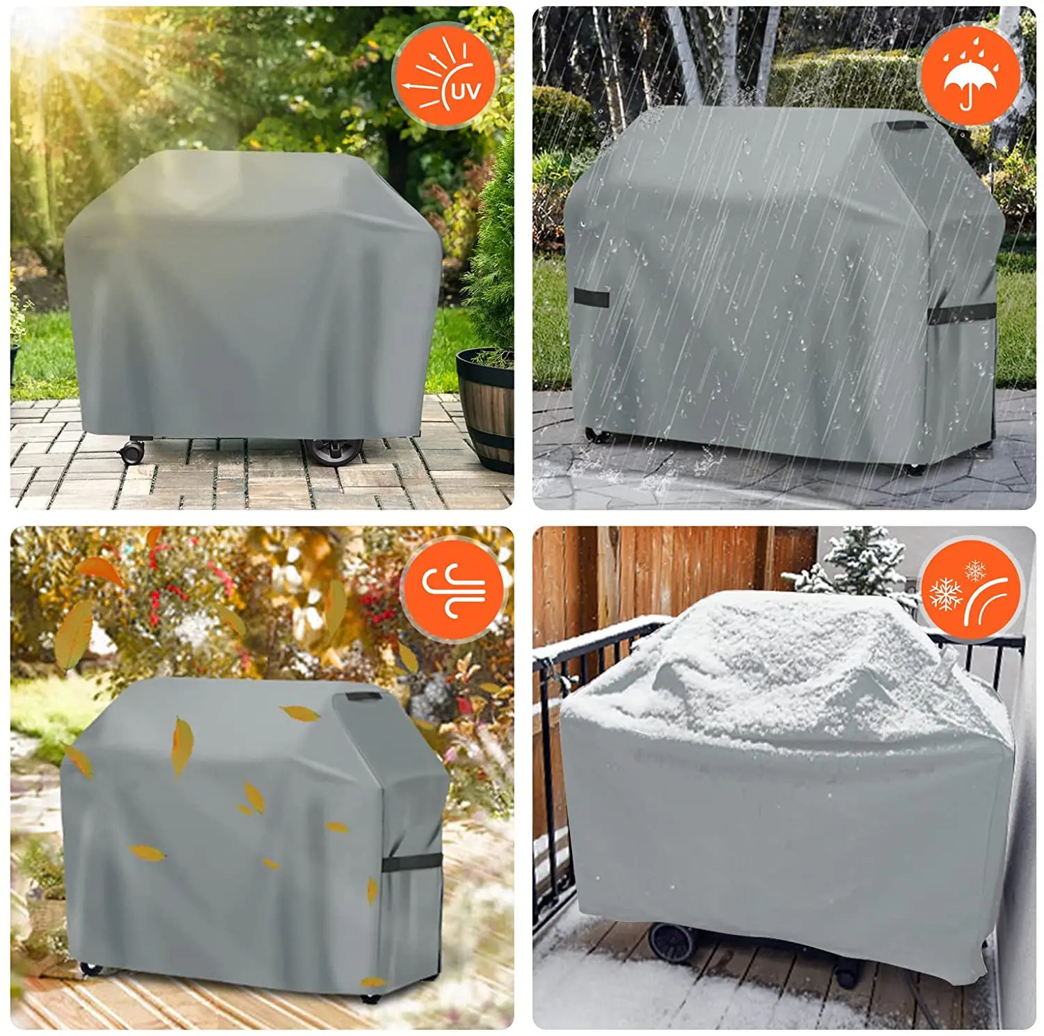 Waterproof 600D Oxford Protective Cover Anti-UV Grill Cover, BBQ Tarpaulin Gas Grill Cover