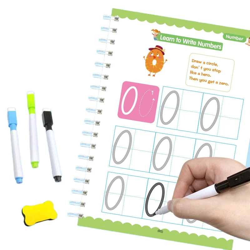 Wholesale Customized Children English Letter Exercise Book Handwriting Books Dry Erasable   Book