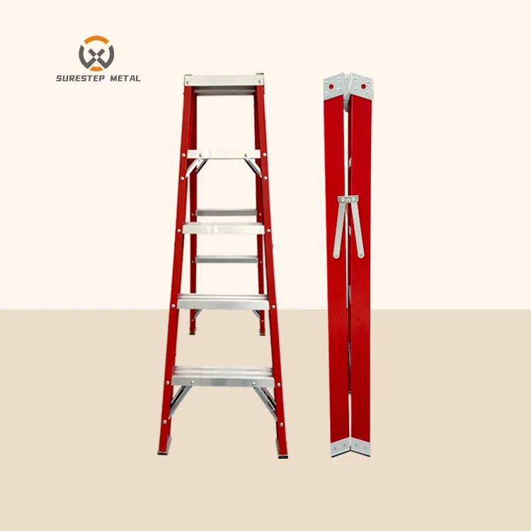 Fiberglass Folding Ladder Electric Heavy Duty FRP Step Fiberglass Folding Ladders