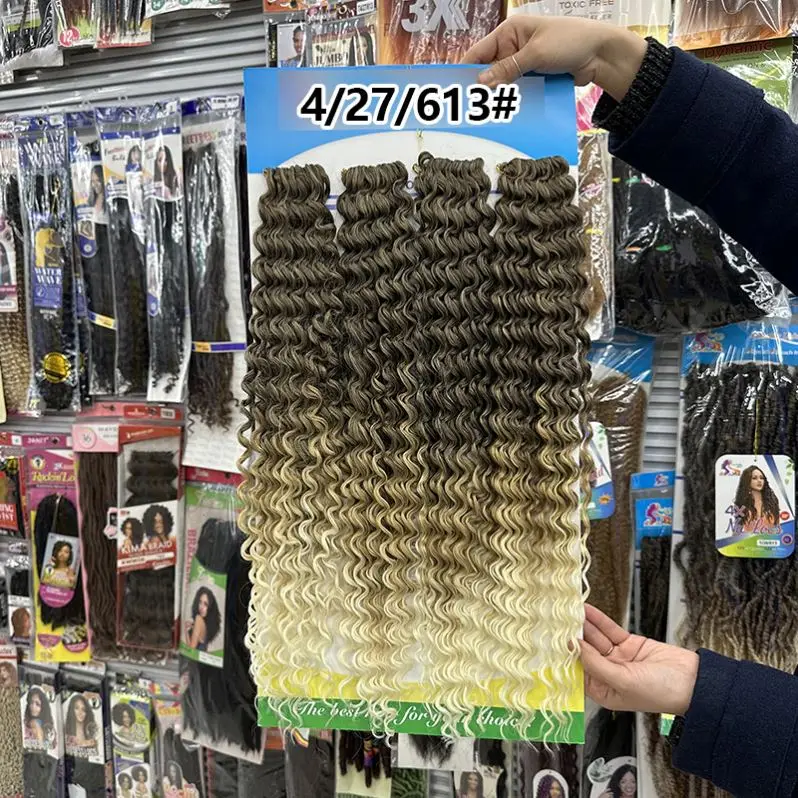 3x 4X ocean wave deep wave soft locs crochet hair crochet braid hair for woman heat resistant curly crochet protein fibre hair