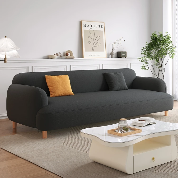 Cream style Nordic 3 seat Design Sofa Simple Living Room Teddy Fabric Leisure Sofa Couch Apartment Mini sofa furniture