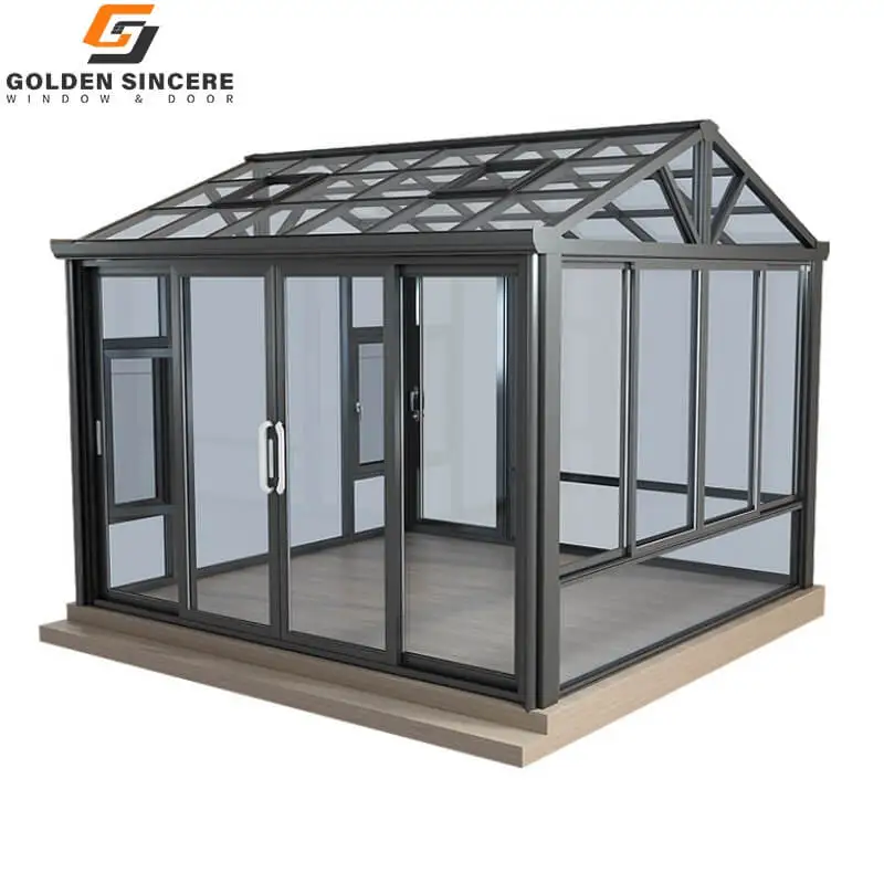 Популярный открытый алюминиевый солярий Sunrooms стеклянный дом