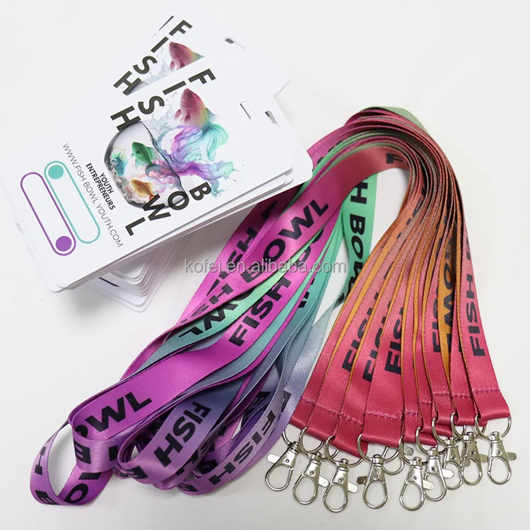 Kofei 2024 Sublimation Lanyards High Quality OEM Lanyard With Your Own Logo No Minimum Order Custom Printed Lanyard With Card