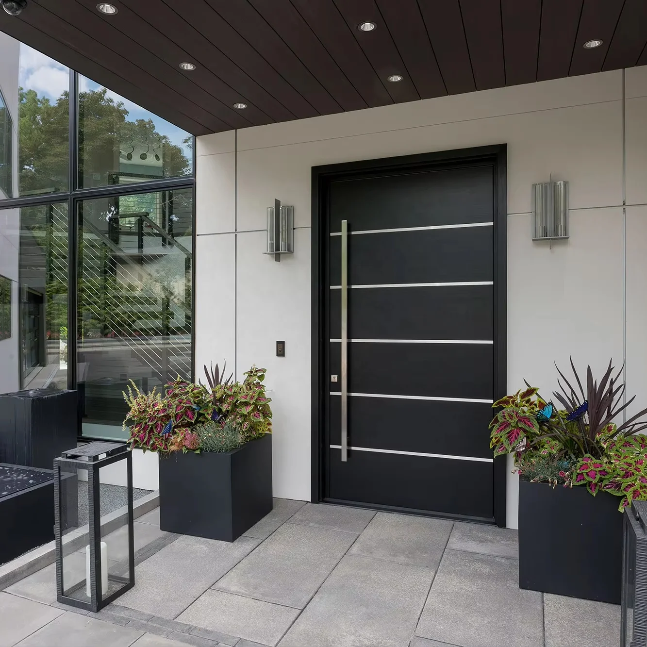 Entry Doors Exterior Doors for Houses Smart Lock Nordi American House Modern Graphic Design Stainless Steel Aluminum Alloy E01