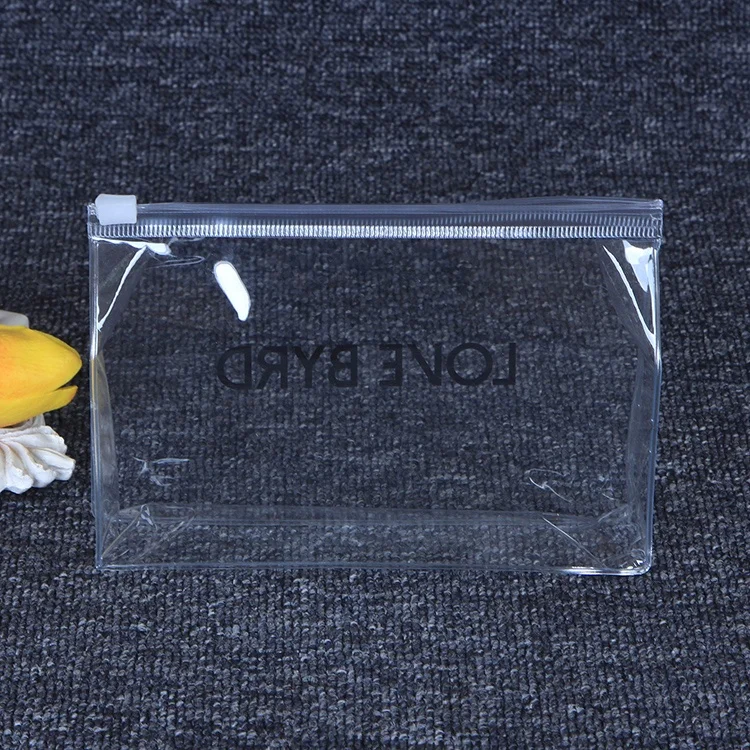 
Wholesale vinyl cosmetic transparent heal-seal pvc makeup pouch with ziplock small clear pouch bag 