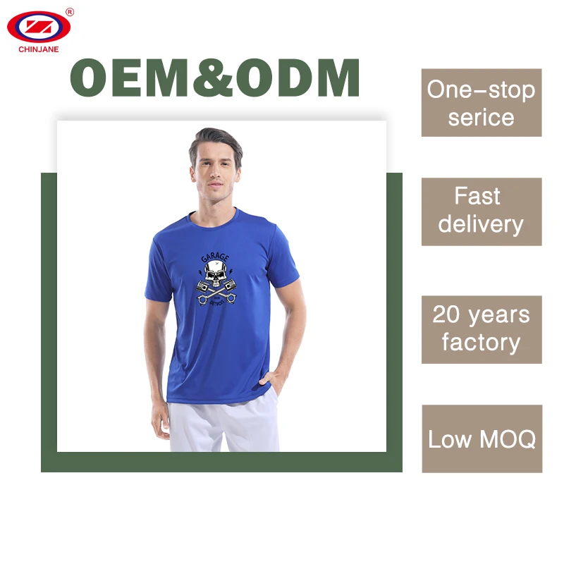 low MOQ 140 gsm Men Tee Shirt Custom printed pictures Tshirts printing logo 100% polyester tshirt