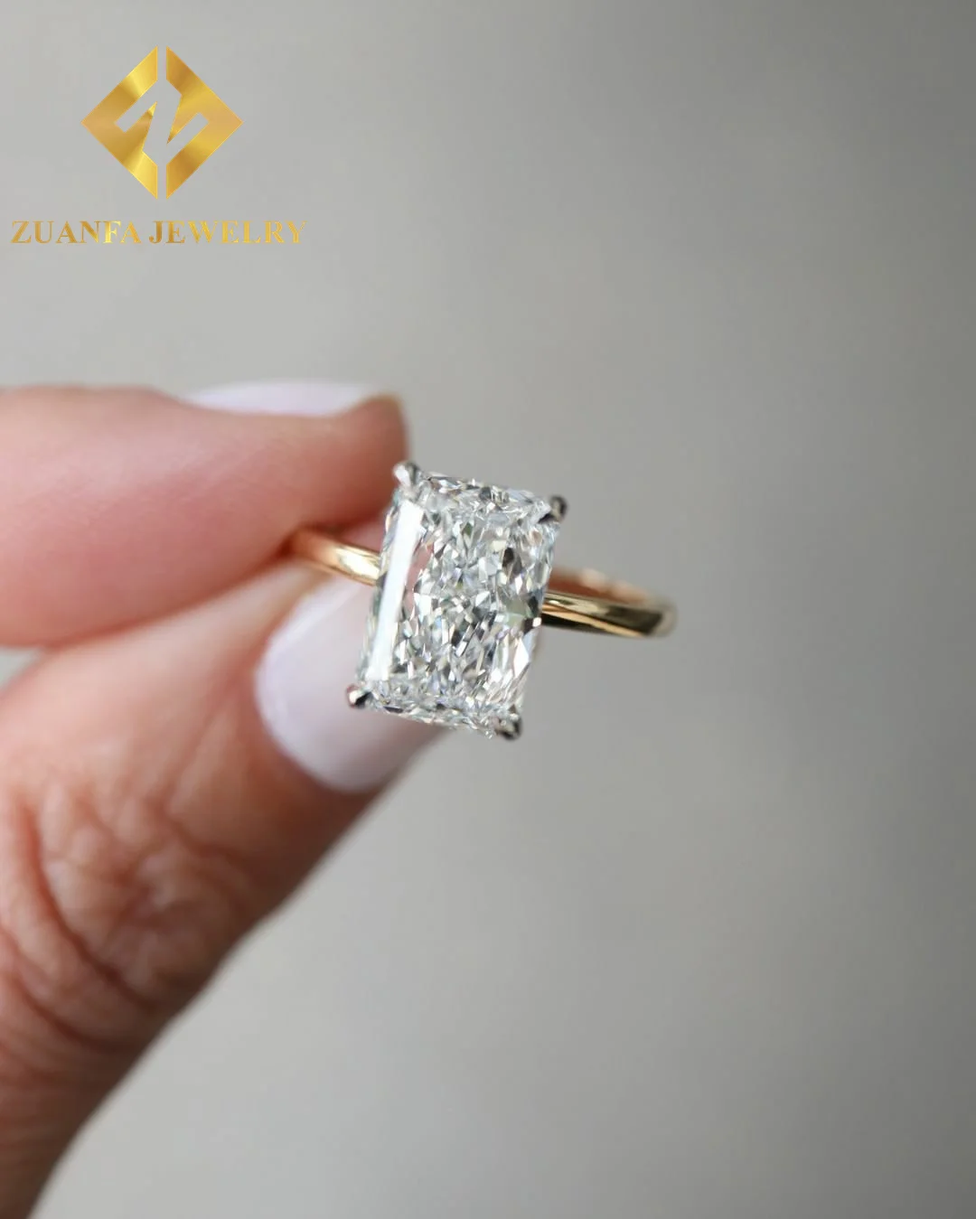 Обручальные кольца из цельного золота GRA moissanite 10 карат