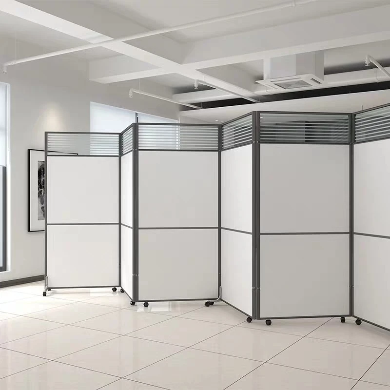 Modern Movable Office Partition Mobile Office Screen Divider Portable Wall Partitions With Wheels