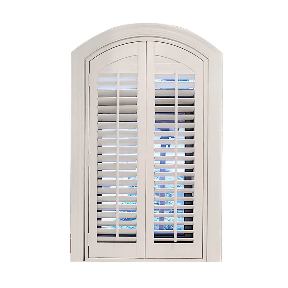 Cheap Price Pvc Arch Shutters Custom Faux Wood Window for Home