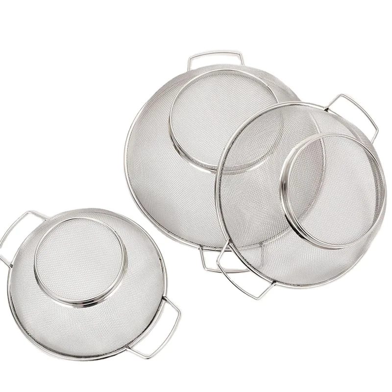 kitchen tool food grade stainless steel wire mesh drain basket fruit vegetable drain basket customized size kitchen colanders