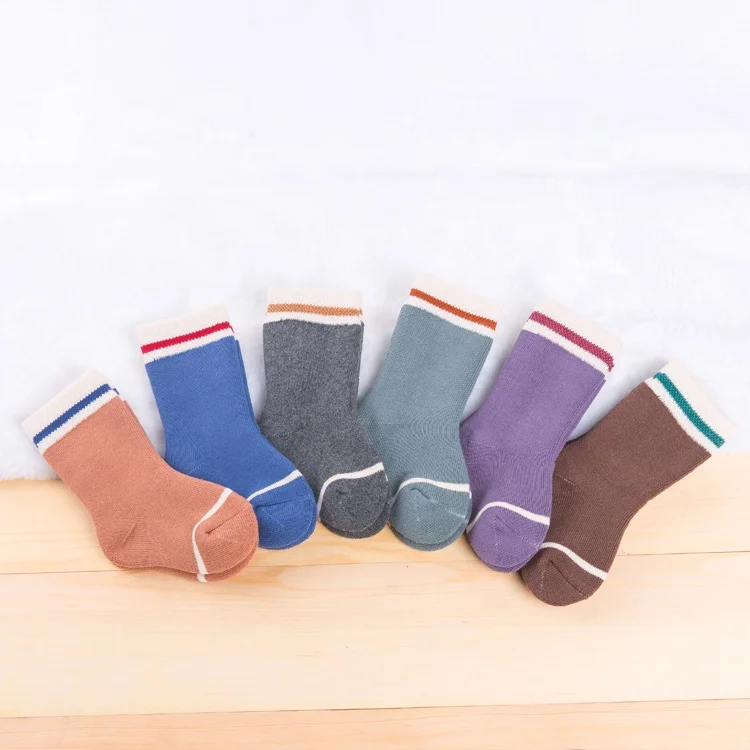 
wholesale winter stripe terry baby socks 