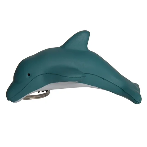 Custom Logo Blue Dolphin Anti Stress Ball Squeeze Toy Keychain