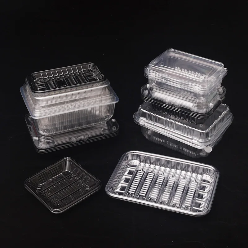 New Brand In Food Container Sustainable Convenient and High Quality Rectangular Transparent Foldable Clamshell Lunch Box