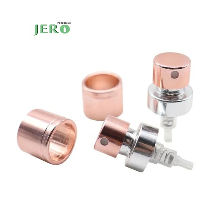 Manufacturer cosmetic fine mist sprayer crimp pump sprayer high quality rose gold perfume sprayer