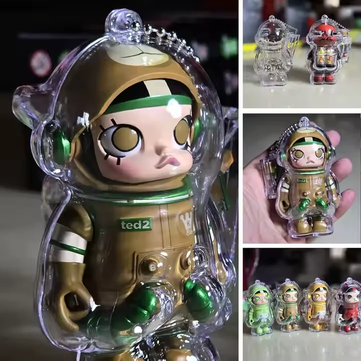 Mega Space 100% Protective Shell Bag Molly Mystery Blind Box Astronaut 3rd Generation Collector Transparent Acrylic Keychain