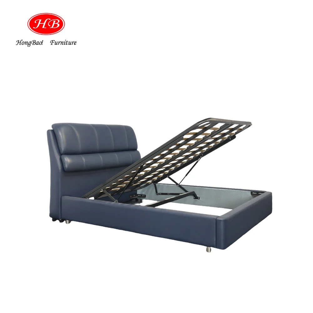 Fast Delivery Hotel Apartment Modern Intelligence Sturdy Metal Elevated Storage Bed Frame Soft Bed For Home Use