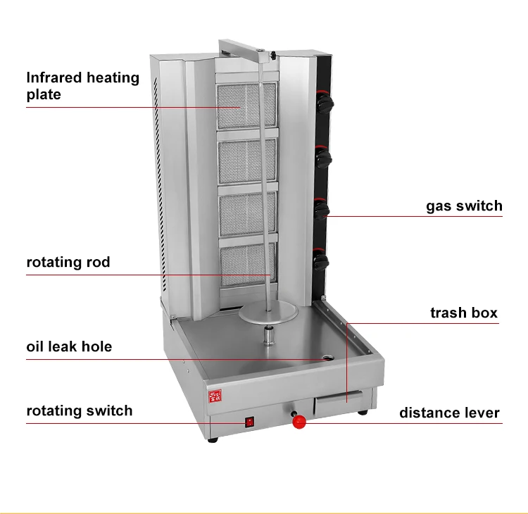 Sharwama Meat Skewer Grill Kebab Maker Hot Sale Gas Chicken Desktop Shawarma Bbq For Machine kebab Machine