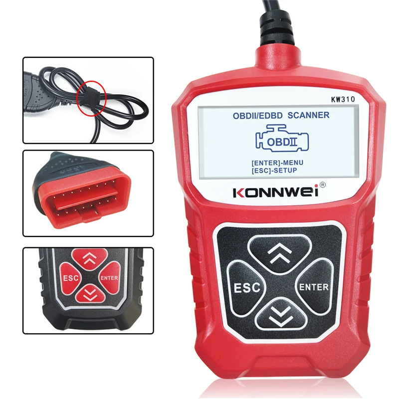 Hot Sale KW310 OBD2 Scanner Auto OBD 2 Car Scanner Diagnostic Tool Automatic Scanner Car Tools Russian Language Code Reader